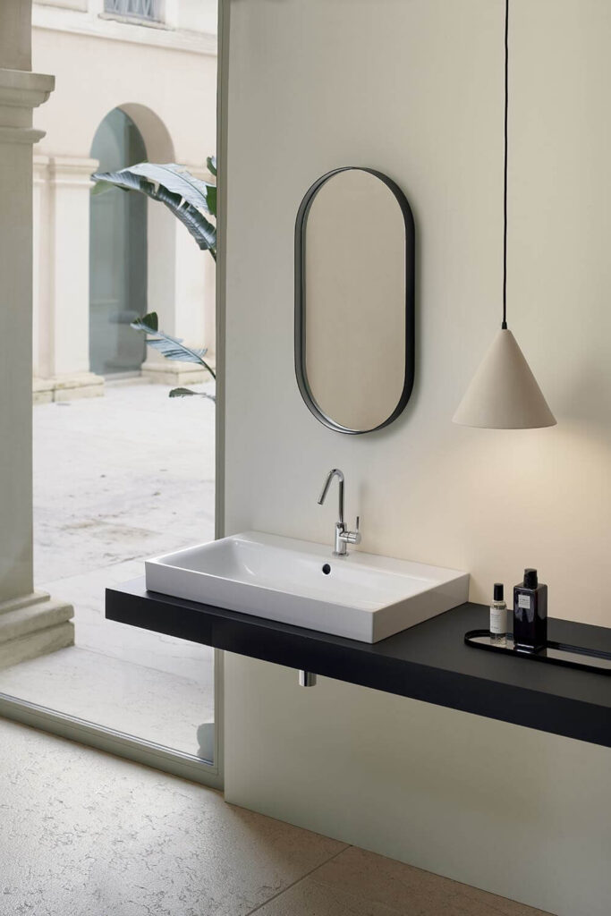 lavabo rettangolare da appoggio 80x50 collezione Nubes GSI