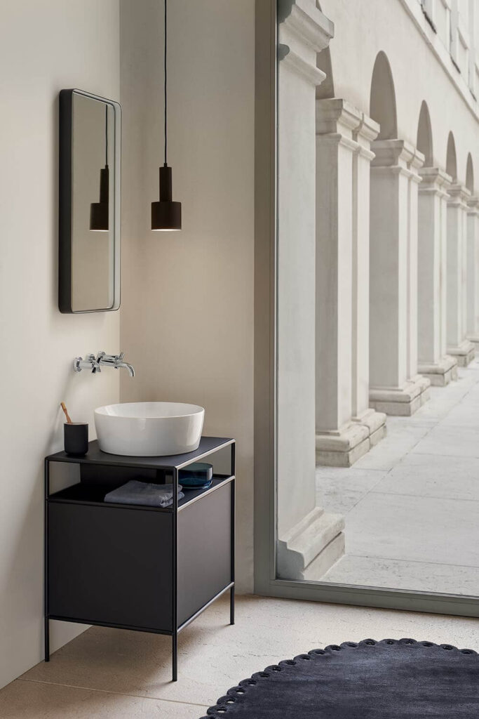 lavabo tondo con bordo squadrato diametro 40