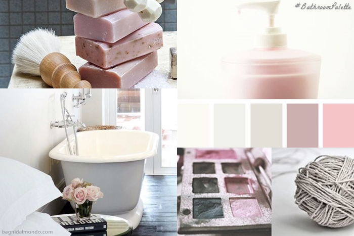 Bathroom Palette grey and pink - Sfumature di colore per il bagno grigio e rosa