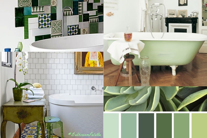 Bathroom palette shades of green