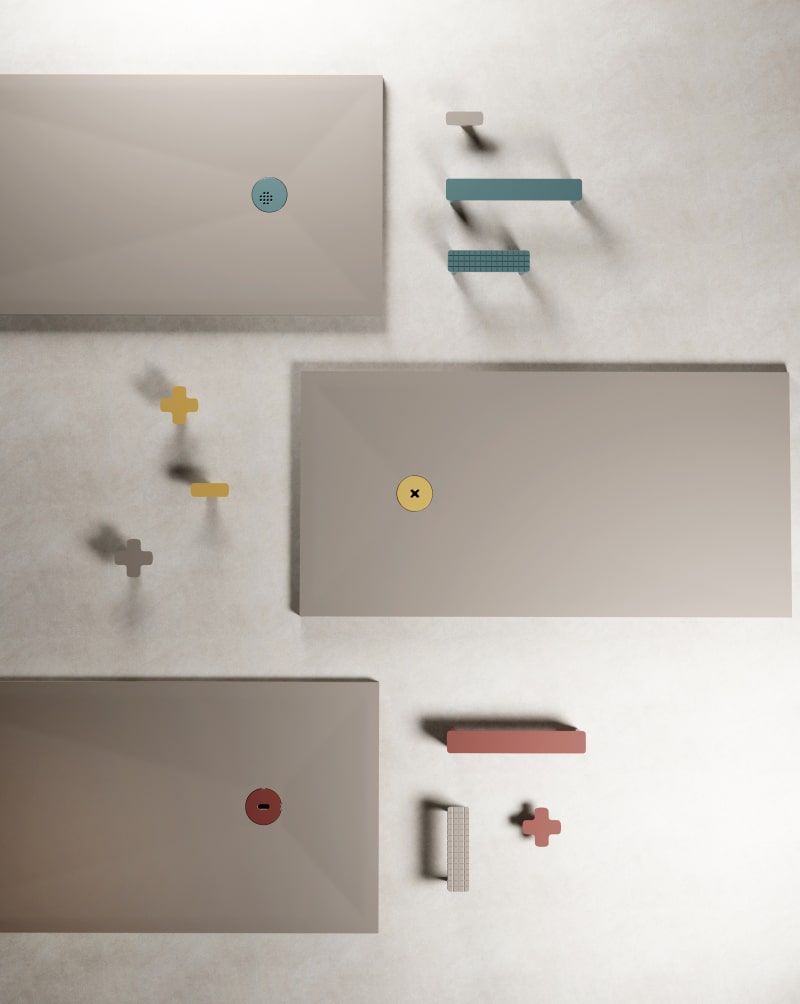Piatti doccia bicolore in Solid Surface