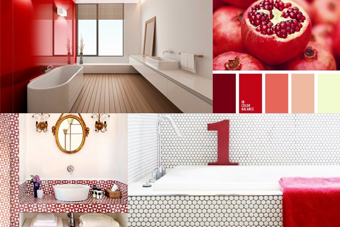 Arredare un bagno rosso: Bathroom Palette Red Passion