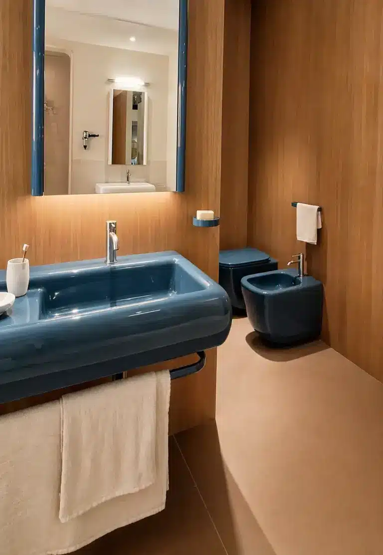 sanitari dai bordi BOLD XXL in ceramica colorata blu petrolio