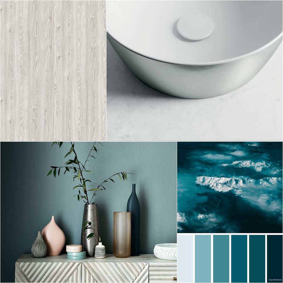 bagno argento e turchese scuro