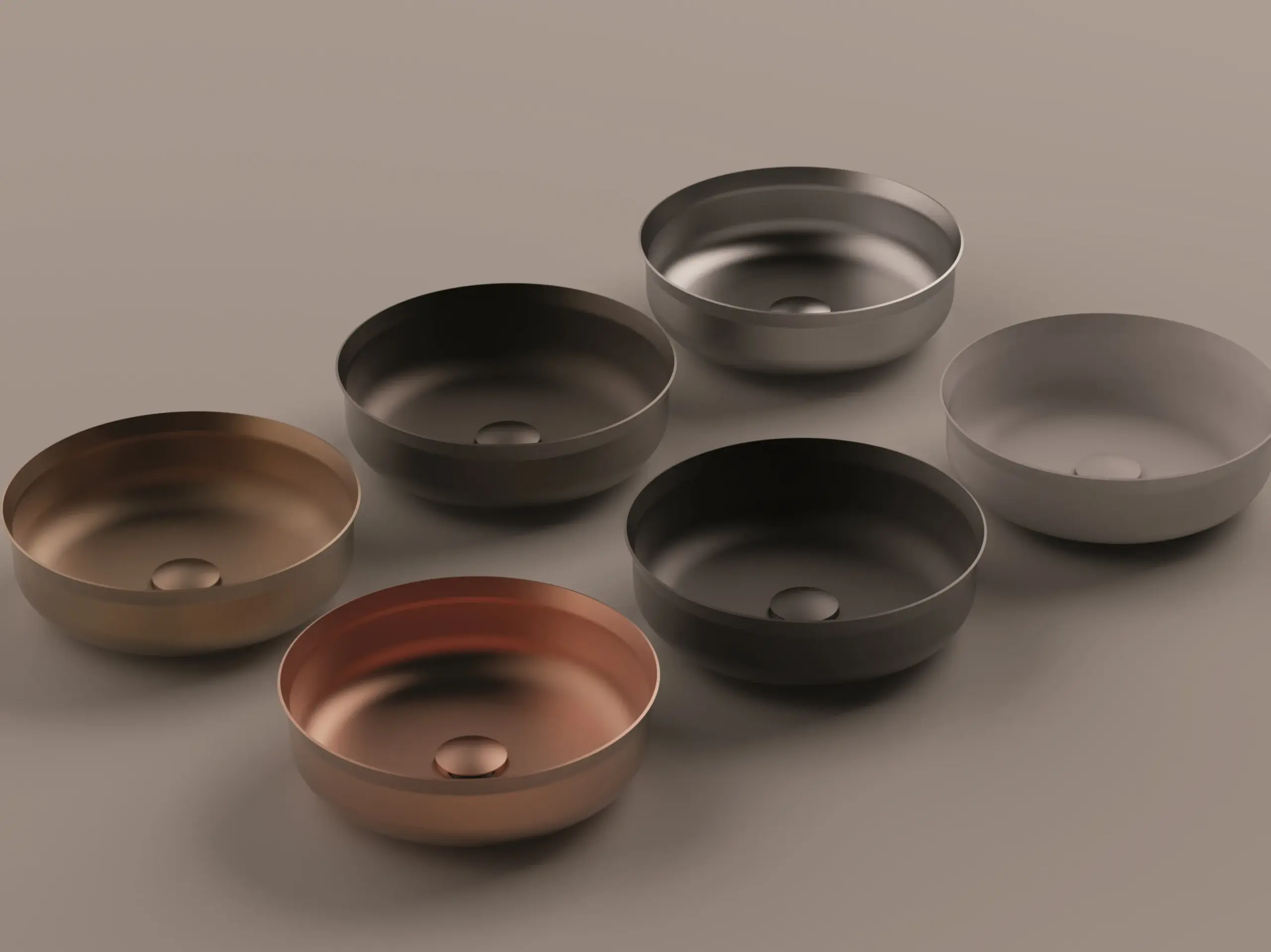 lavabi in acciaio da appoggio in varie finitre