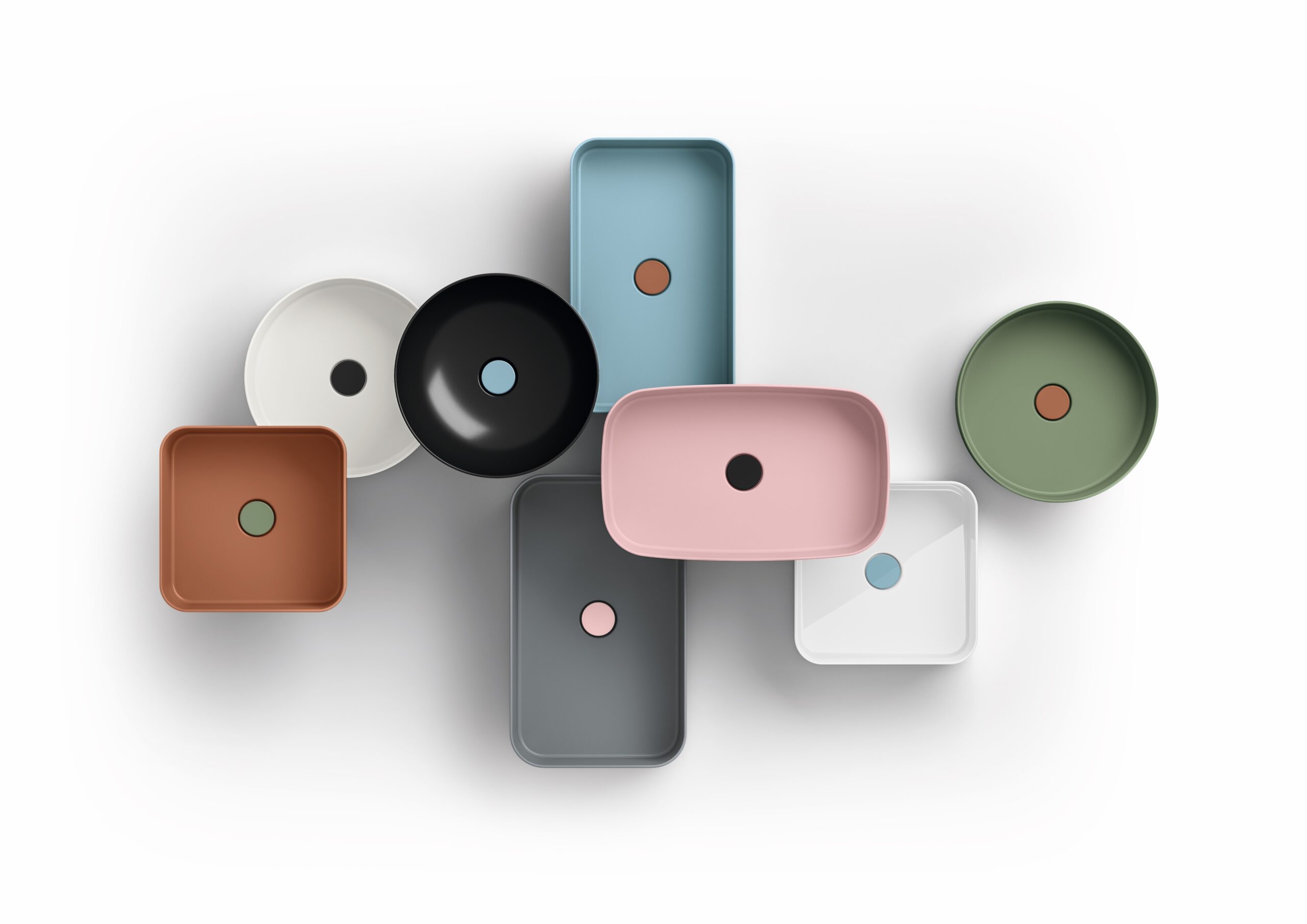 lavandini in ceramica da appoggio bicolore