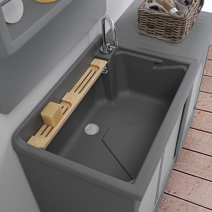 lavatoio lavanderia abs metacrilato grigio scuro