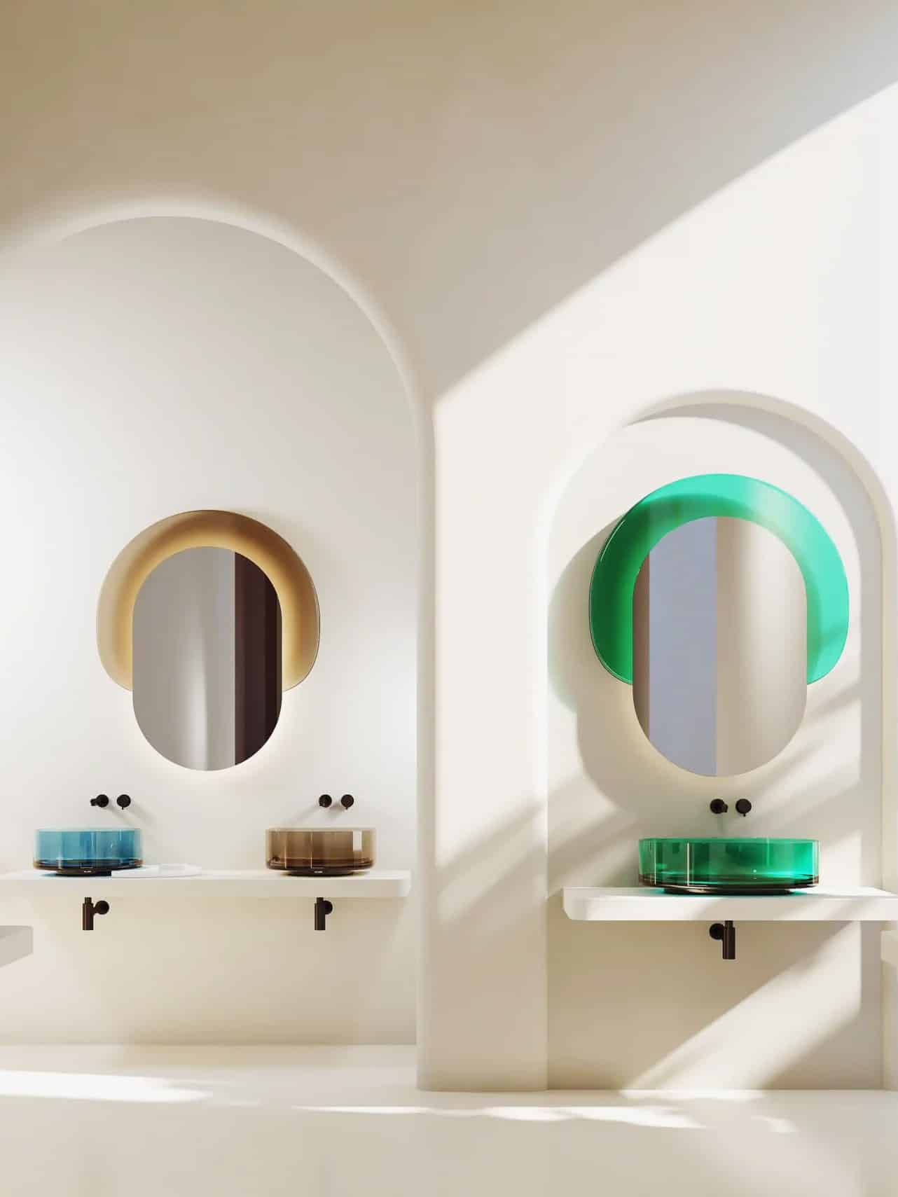 lavabi appoggio in resina trasparente colorata Relax Design
