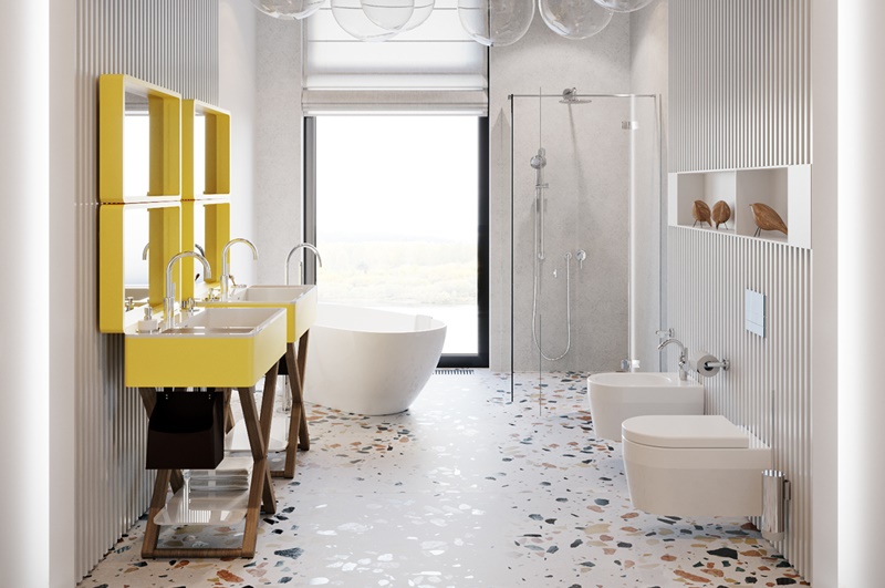 un bagno in terrazzo veneziano