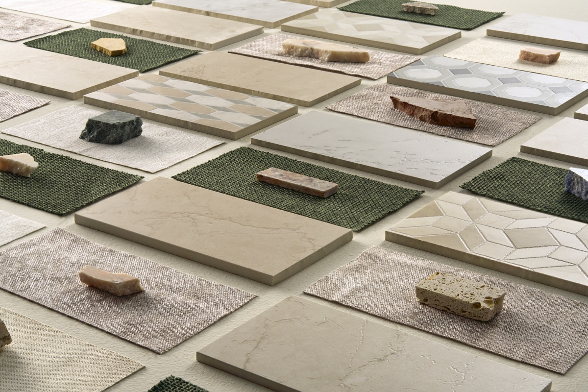 moodboard piastrelle effetto marmo italiano