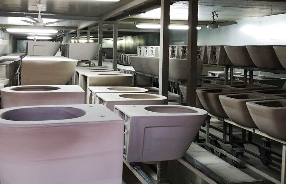 produzione water in ceramica: essiccatoio