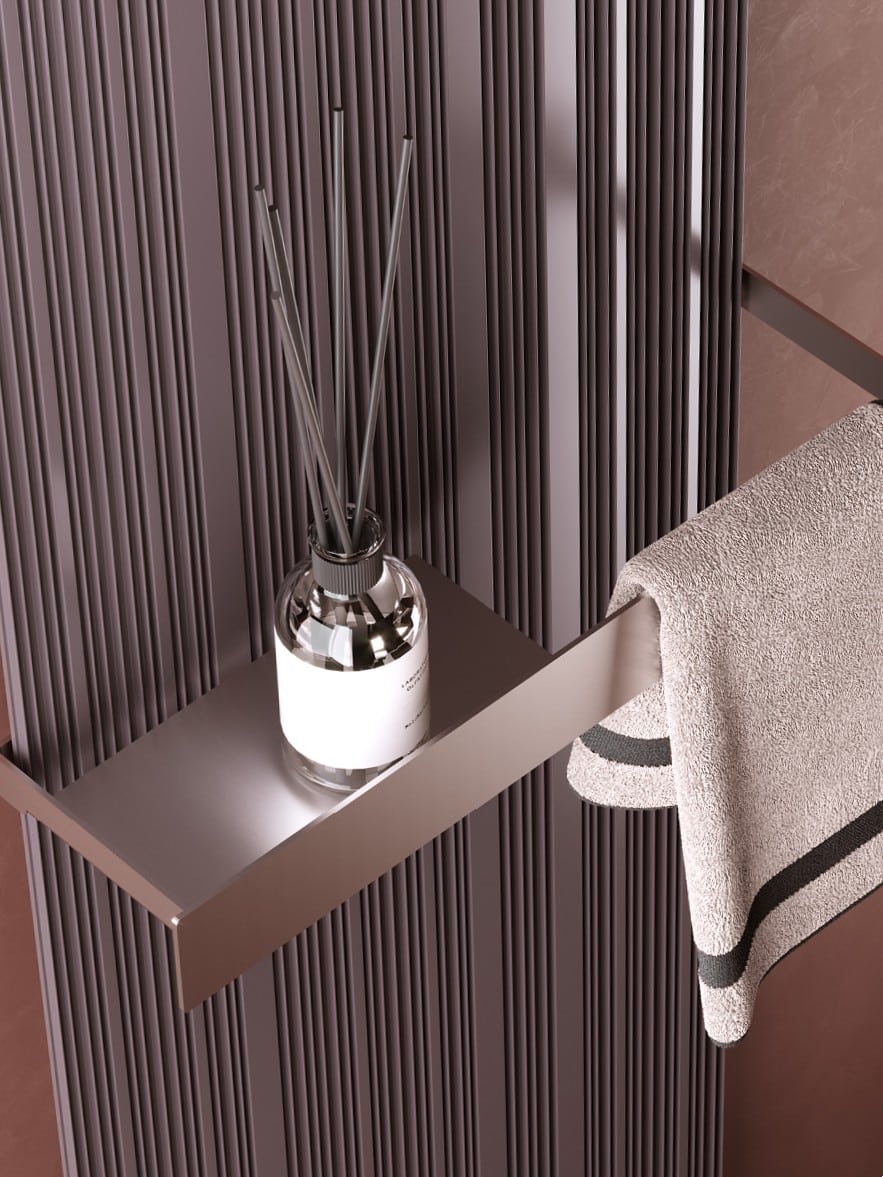 mensola con portasalviette per radiatore d'arredo