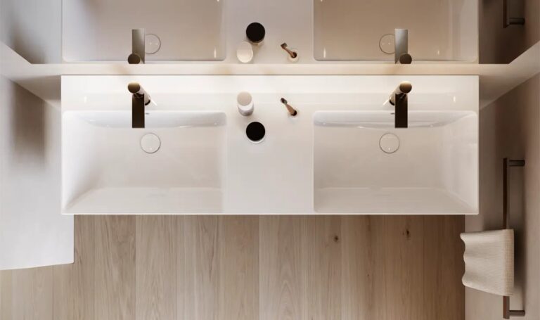 lavabo doppio ceramica visto dall'alto