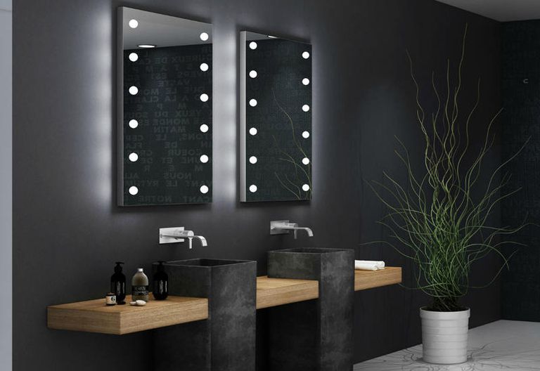 Luce specchio bagno a LED tonda cromata 2W luce naturale