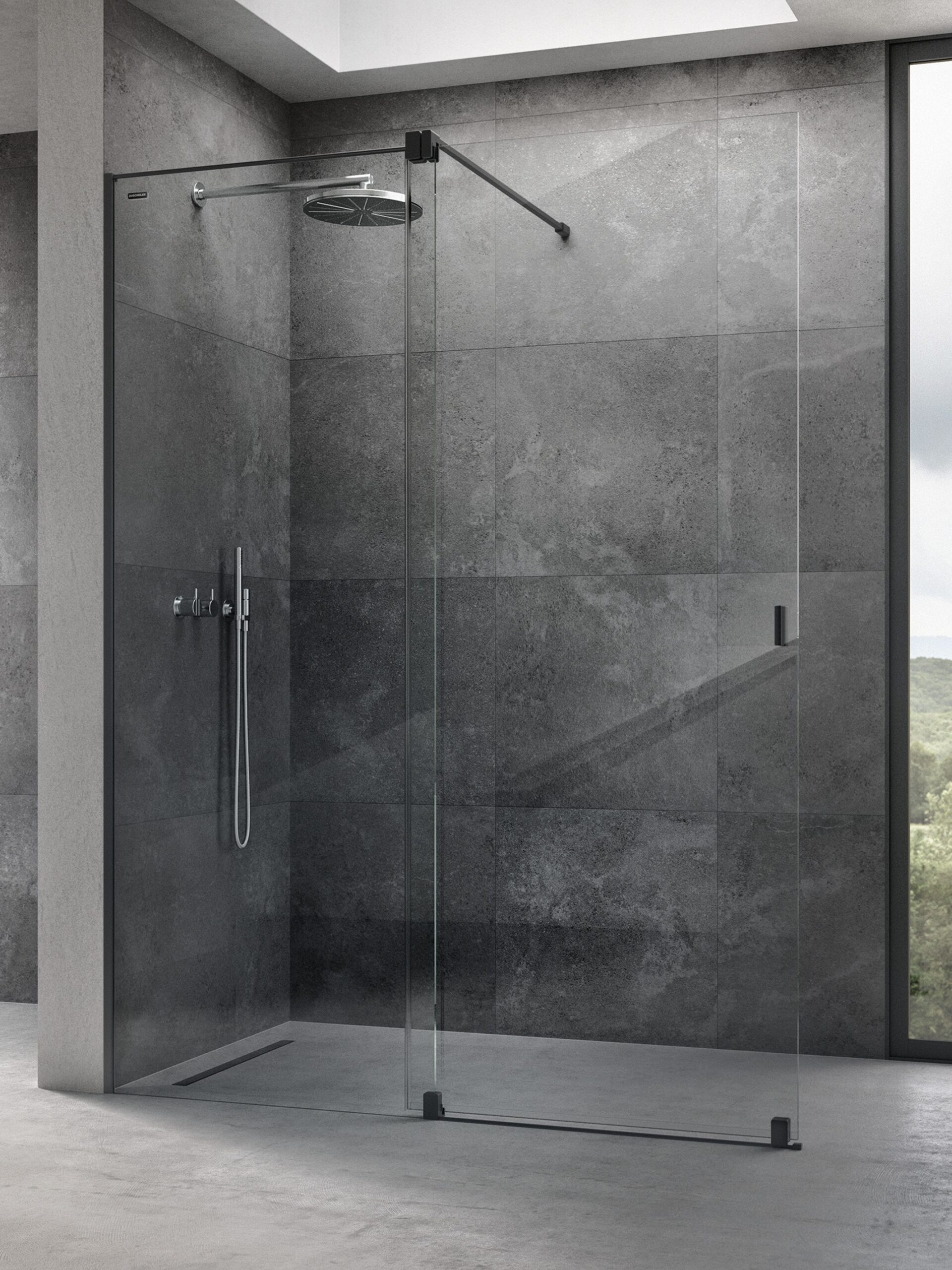 Box doccia Walk-in scorrevole per piatti piccoli